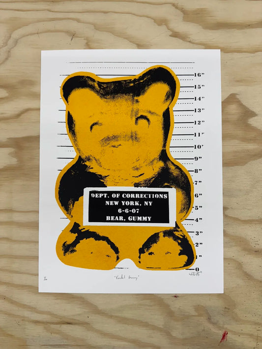 "VANDAL GUMMY" HONEY BROWN SILKSCREEN 12"X16